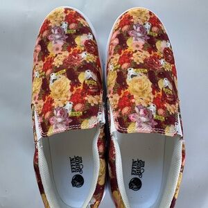 Floral Canvas Slip-On Sneakers - Red Multi Floral